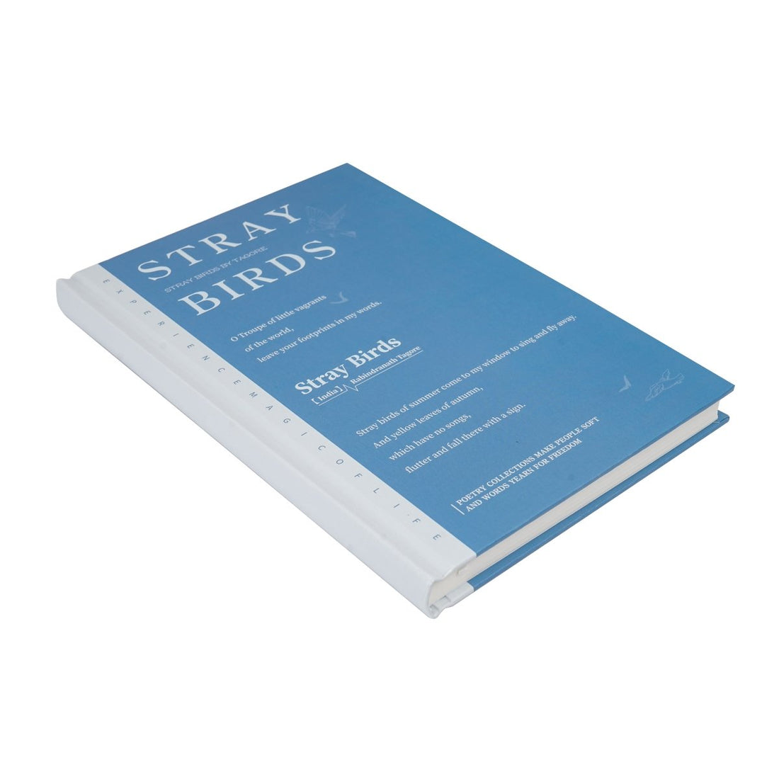 A5 hardcover lined journal, blue cover with title text and bird graphic