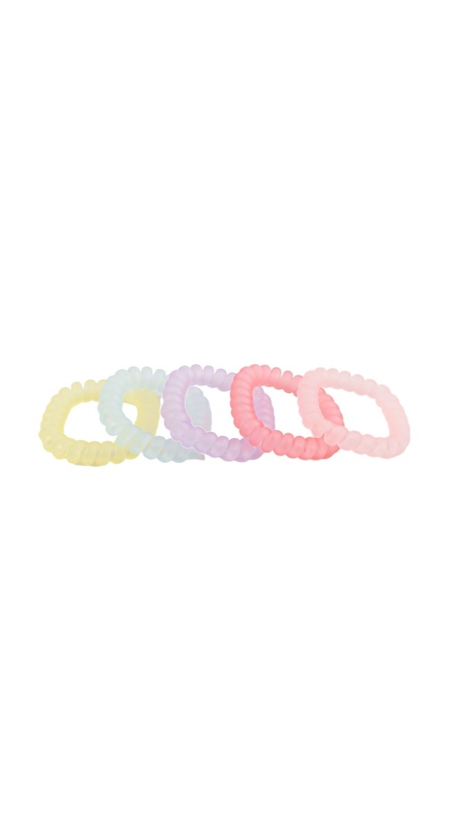 Pastel Spiral Hair Ties Set - MIDI