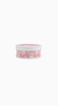 Gentle nail polish remover wipes tub with pink lid and cute fruit pattern