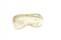 Silk sleep eye mask, cream with pineapple print on both sides