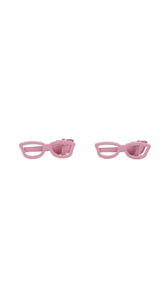 Pack of 3 Pink Eyeglass-Shaped Hair Clip Sets