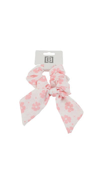 Pack of 4 Pink Floral Scrunchie Hair Ties