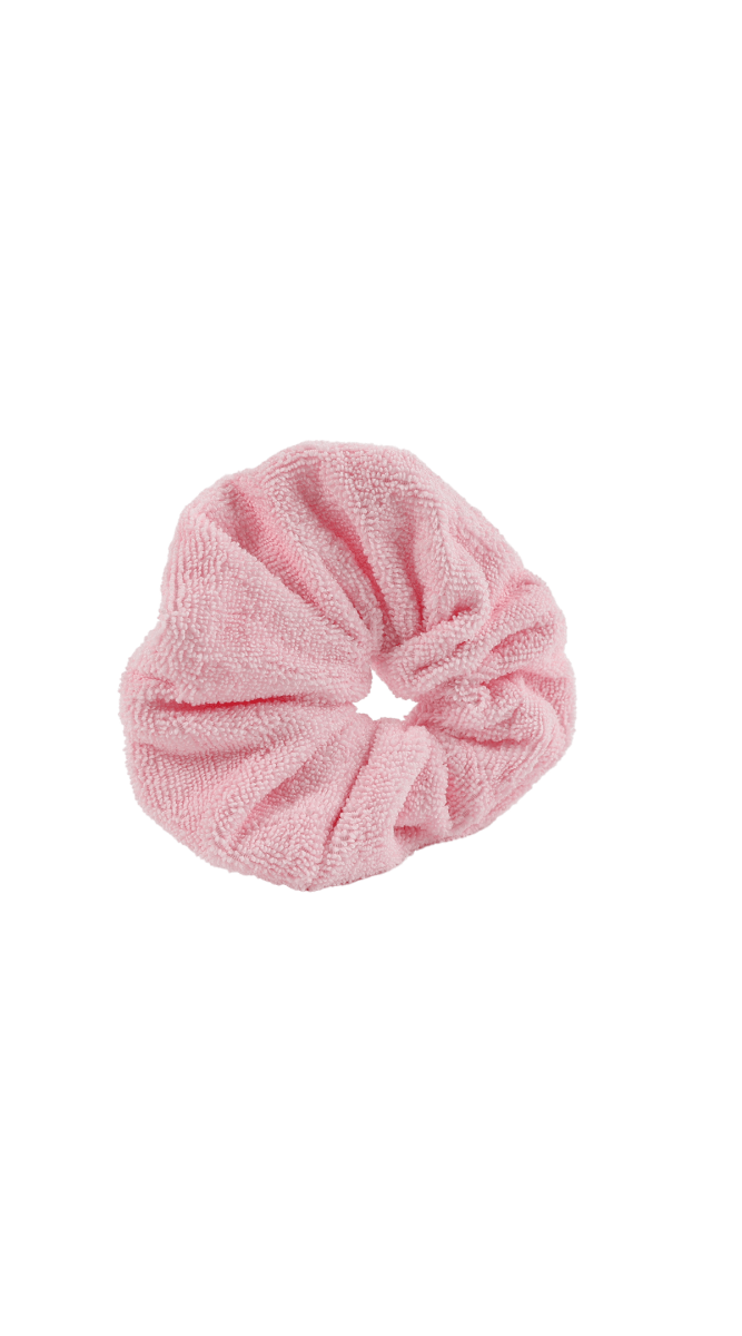 Soft Pink Towel Fabric Hair Scrunchie 3