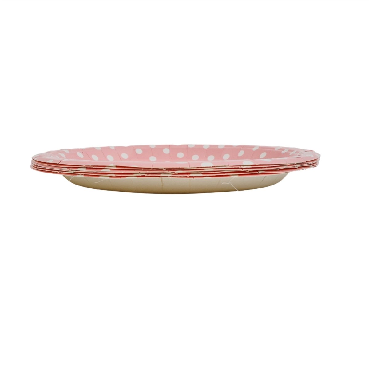 Pink Polka Dot Paper Plates (6 Pack) - MIDI