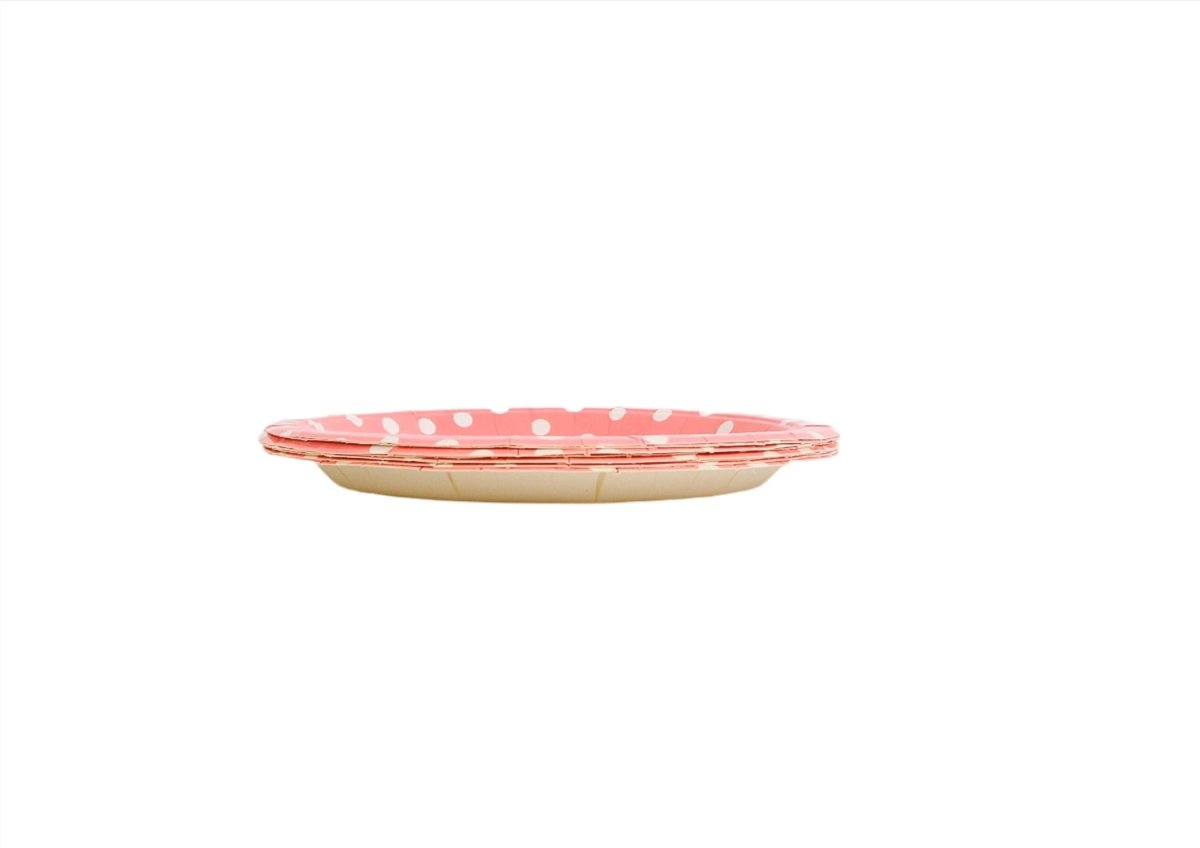 Pink Polka Dot Paper Plates - Elegant Parties - MIDI