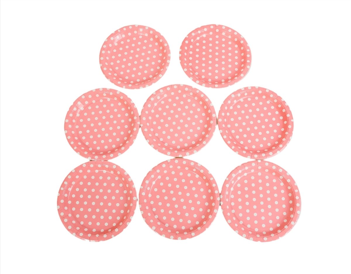 Pink Polka Dot Paper Plates - Elegant Parties - MIDI
