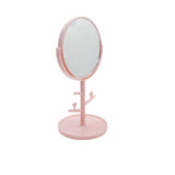 Pink Tabletop Mirror with Jewelry Stand - MIDI