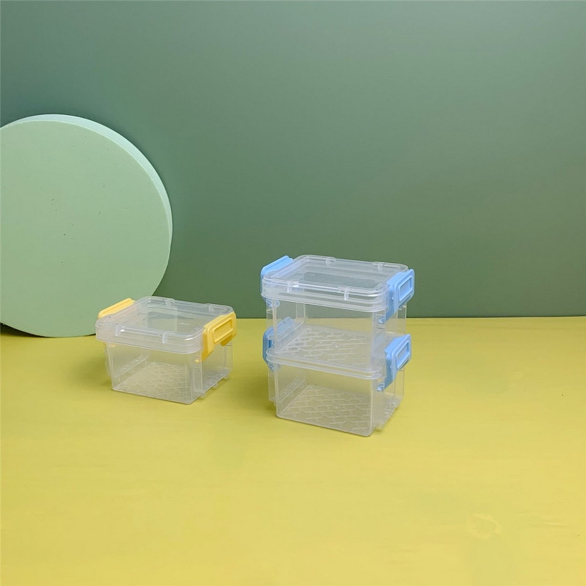 Plastic Storage Boxes 2pcs – 360ml Clear Containers - MIDI