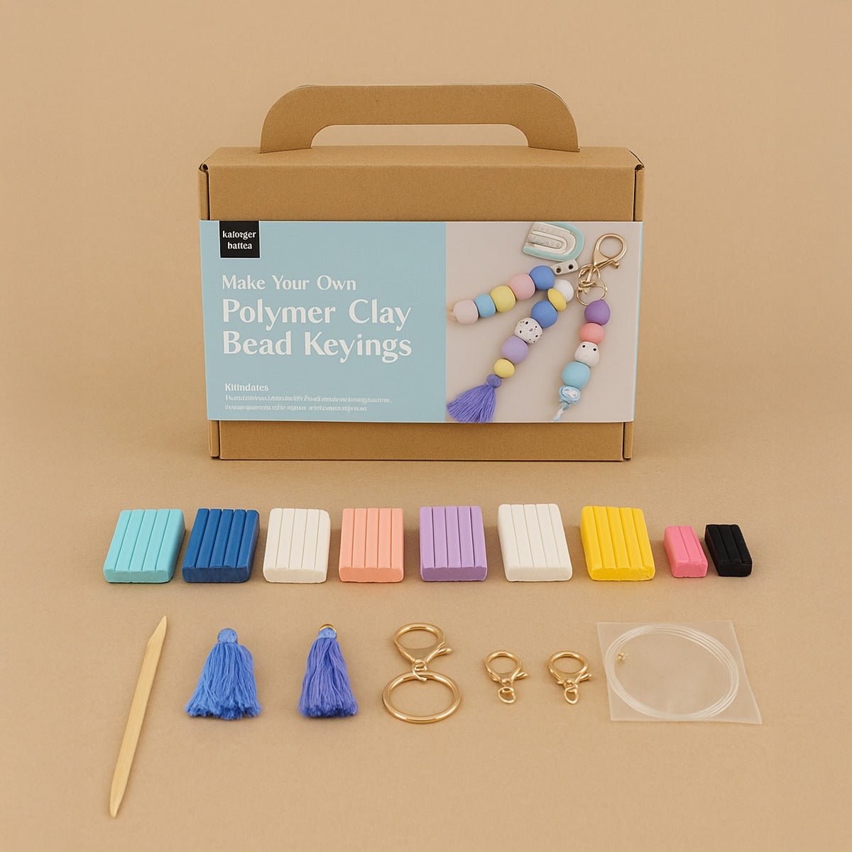 Polymer Clay Bead Keyrings DIY Kit - MIDI