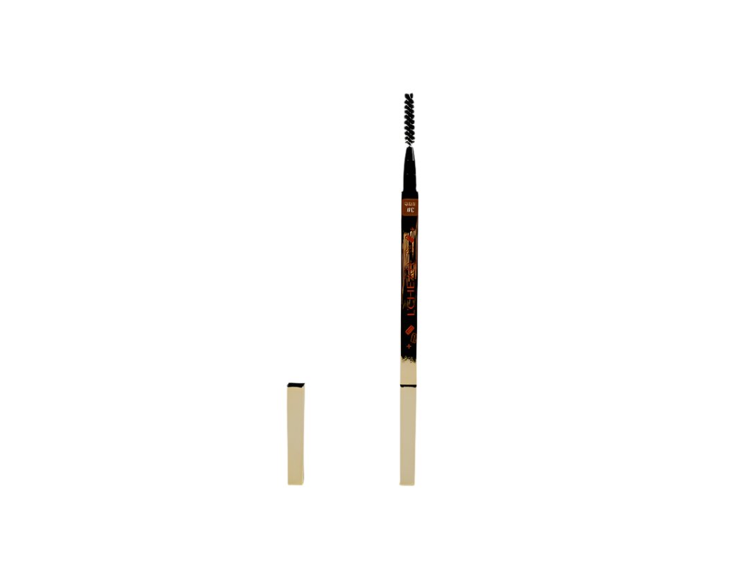 Small eyebrow pencil with spool brush top and fine tip