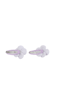Purple Checkered Floral Fabric Hair Clips 5