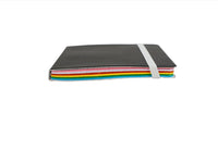 Compact notebook with rainbow inner pages and black cover