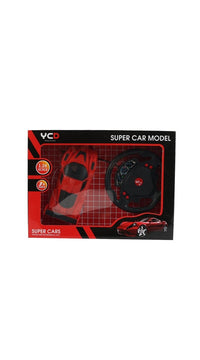 RC racing car toy box set showing red car and black remote control