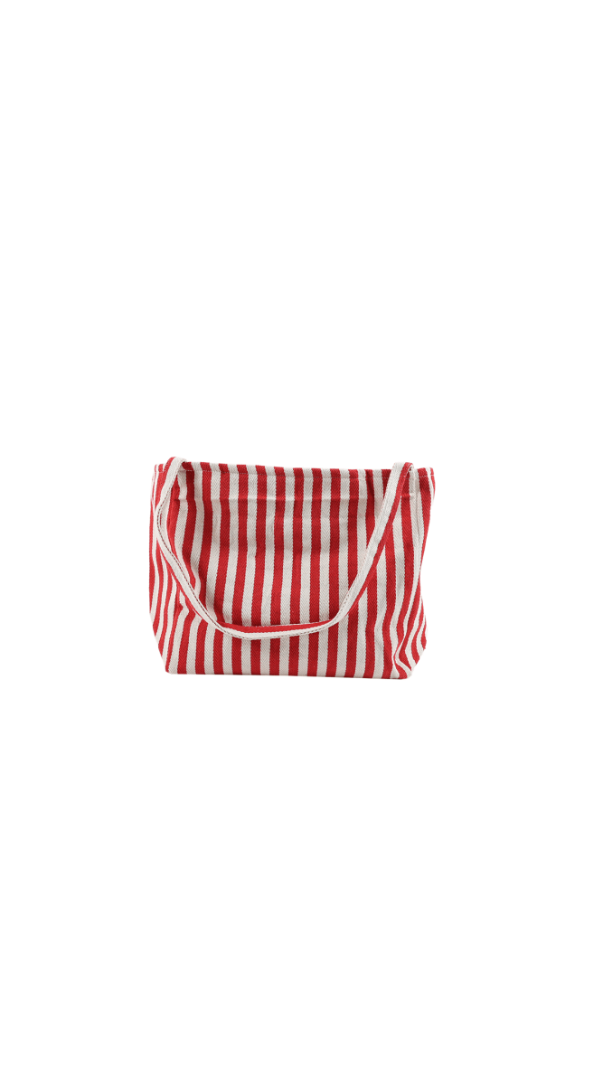 Red & White Striped Tote Bag - MIDI