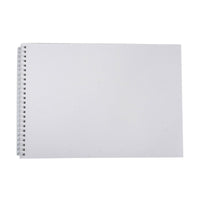 A4 marker book back cover, plain white, spiral binding at left edge