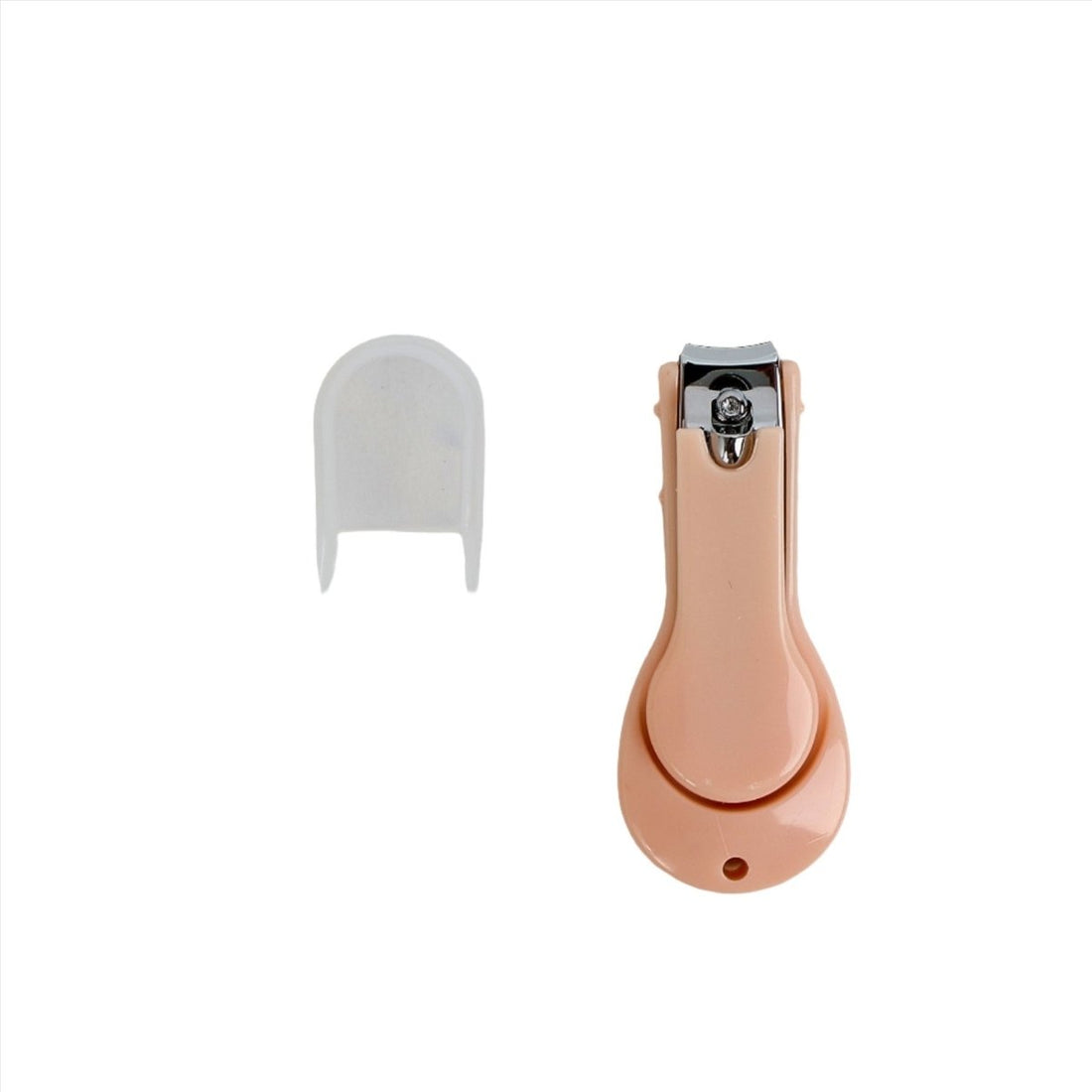 Peach baby nail clippers with protective cover and stainless-steel cutter