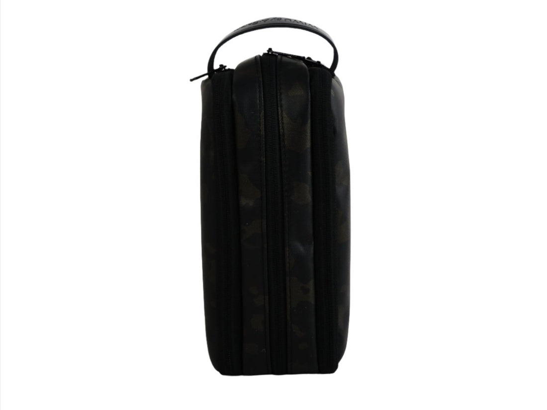 Salem travel pouch, black with top handle and double-zip sides