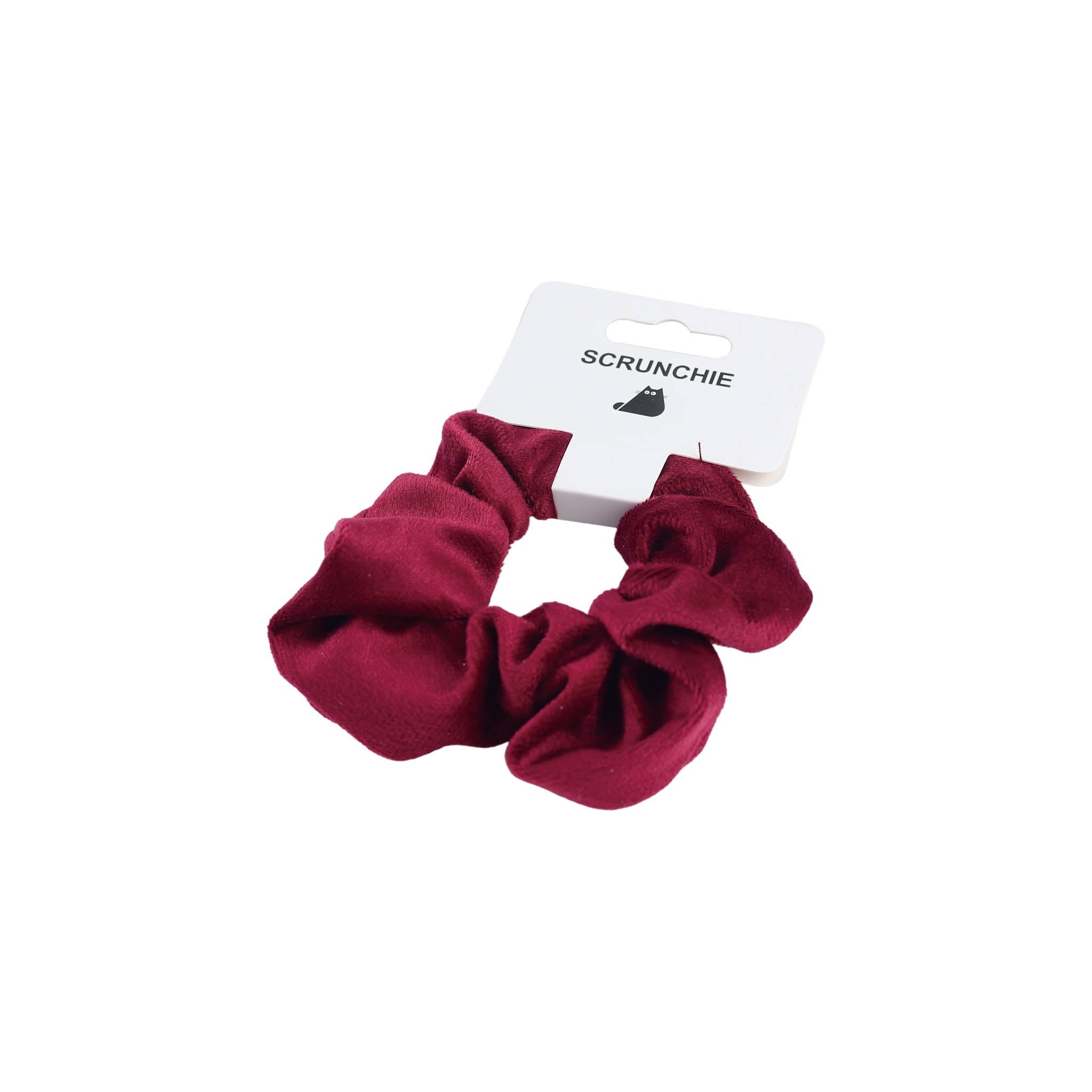 Velvet Burgundy Hair Scrunchie (5)