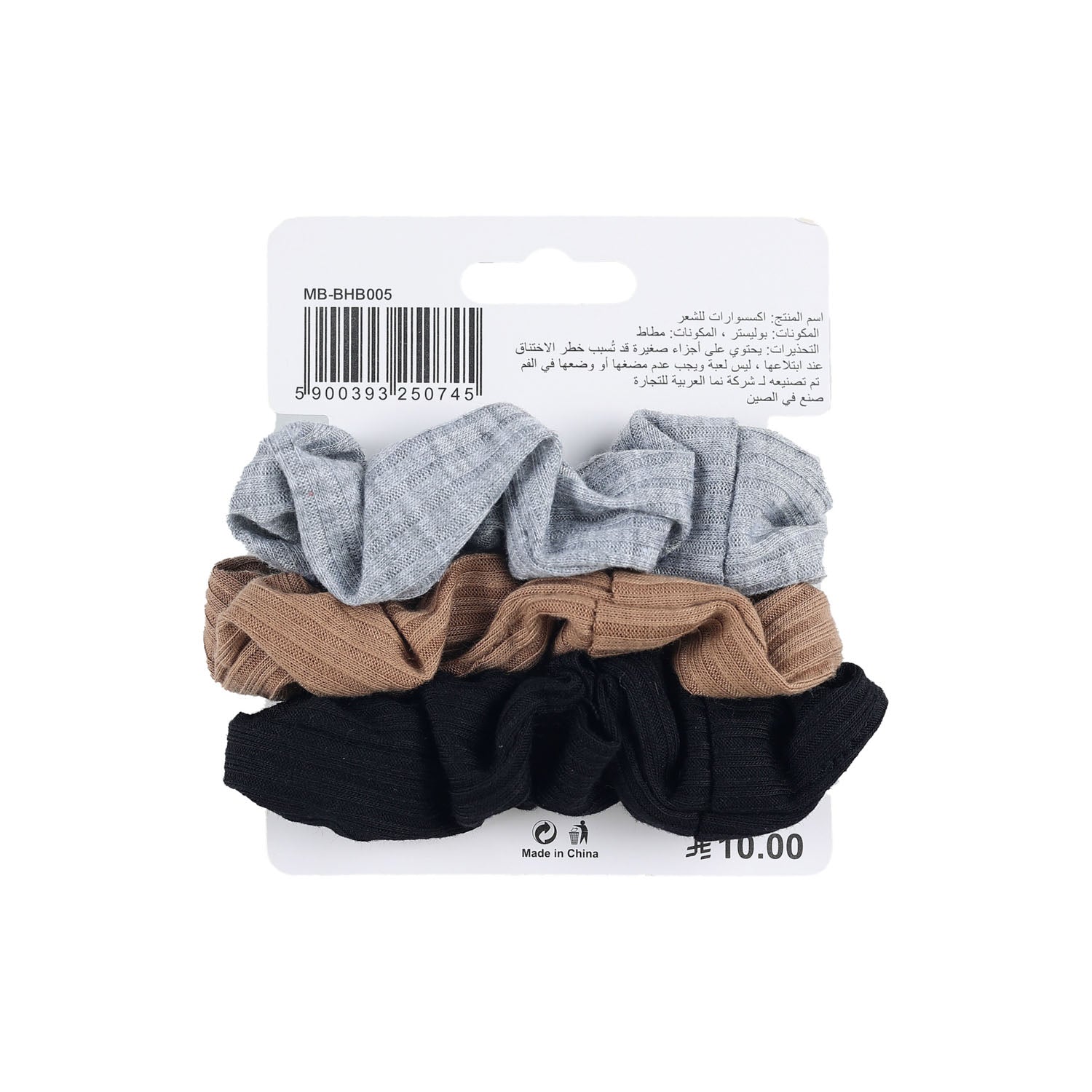 مجموعة 3 ربطات شعر من الصوف بتصاميم متعددة