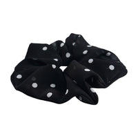 Black Hair Scrunchie with White Polka Dots 3