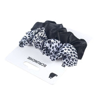Satin Scrunchie Set with Leopard and Black Patterns 3