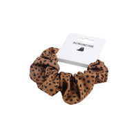 Brown Scrunchie with Black Polka Dot Pattern 2