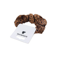 Brown Scrunchie with Black Polka Dot Pattern 3