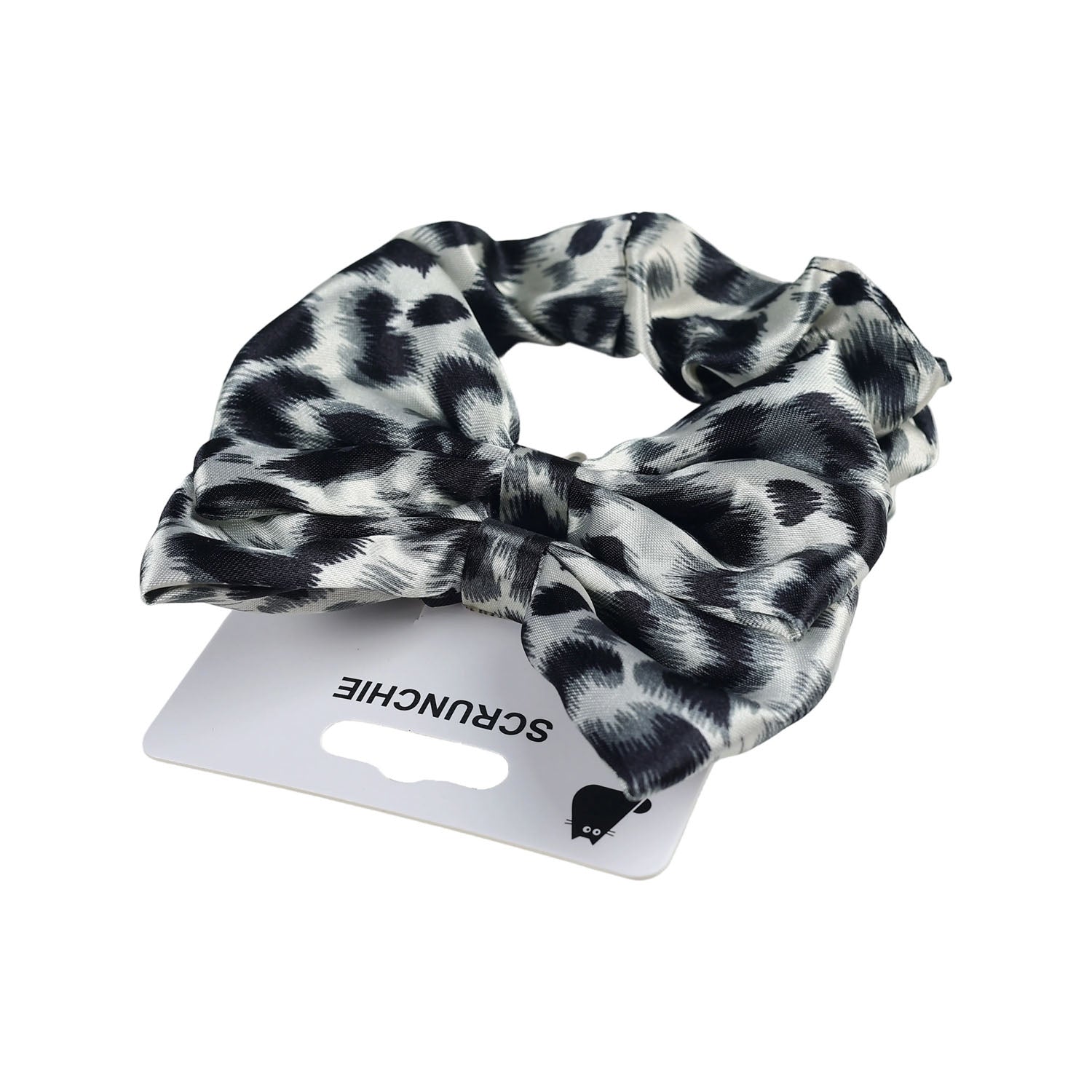 Leopard Print Hair Scrunchie Set with Bow 2