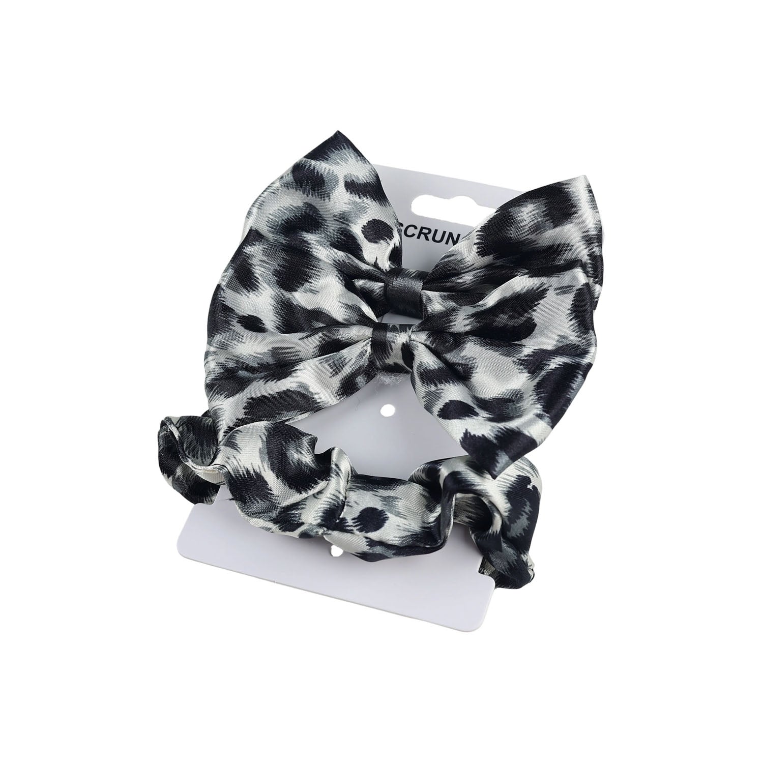 Leopard Print Hair Scrunchie Set with Bow 4