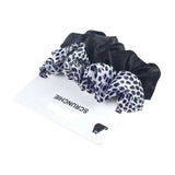 Set of Scrunchie Hair Ties in Black and Dotted Design 3