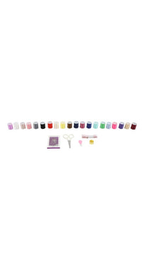 Sewing kit contents: assorted thread spools, scissors, needle pack, and small accessories