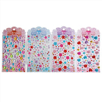 Crystal deco sticker sheets with assorted shiny hearts, flowers, stars, and gems