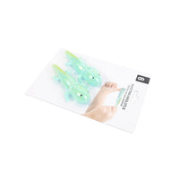 Axolotl stretch toy set, two mint green translucent axolotl stretch toys in package