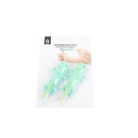 Axolotl stretch toy set blister pack with two mint green translucent axolotl figures