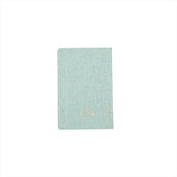 Cloth-covered lined notebook in mint