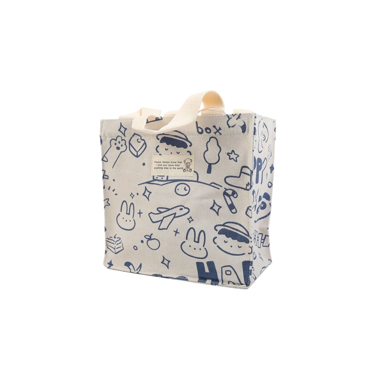Square Canvas Bag with Cartoon Print 2