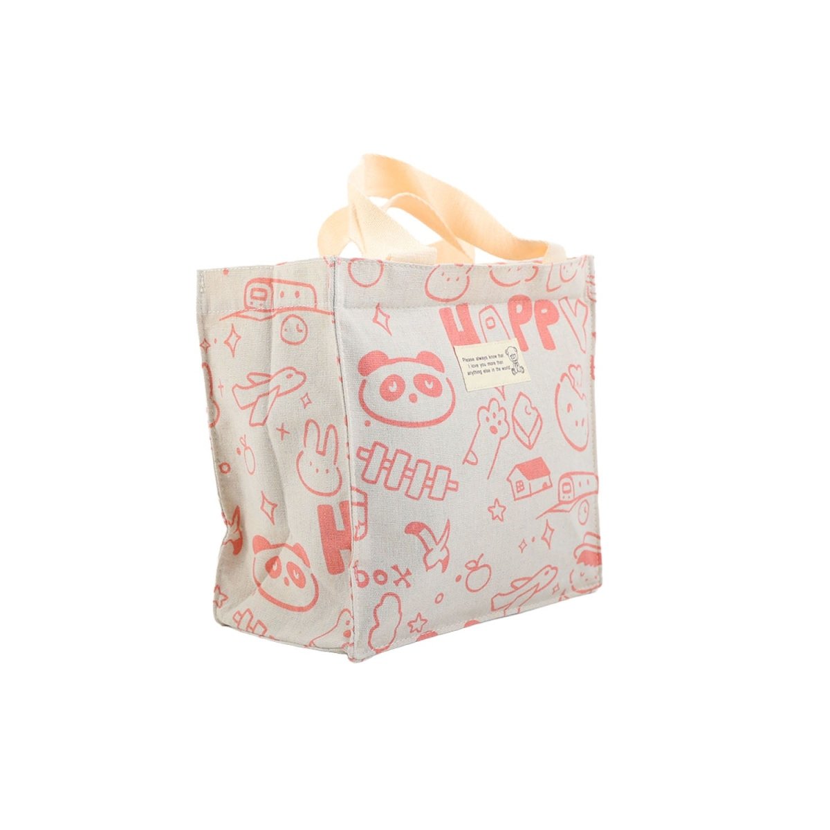 Square Canvas Bag with Cartoon Print 4