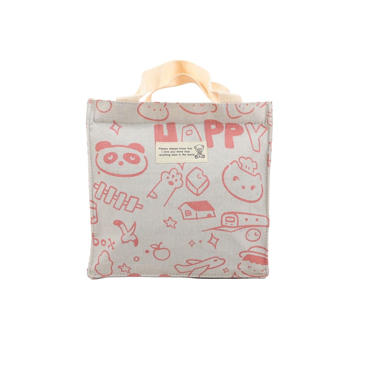 Square Canvas Bag with Cartoon Print 3