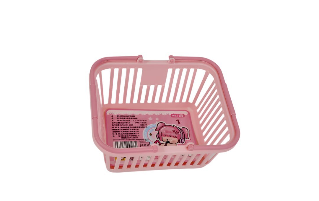 Small Plastic Shopping Basket - Pink/Purple - MIDI