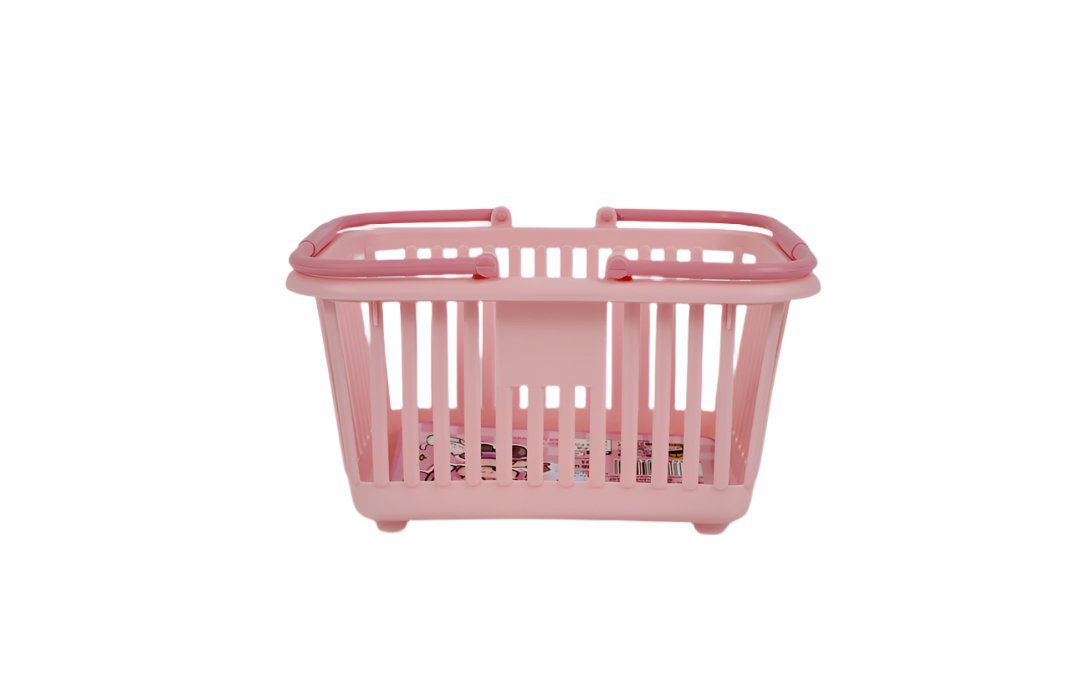 Small Plastic Shopping Basket - Pink/Purple - MIDI