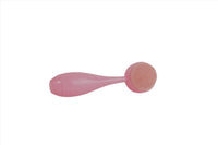 Pink face cleansing brush with circular exfoliating head and glossy handle
