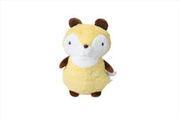 Fox plush toy with yellow fur, white face, and brown ears and feet