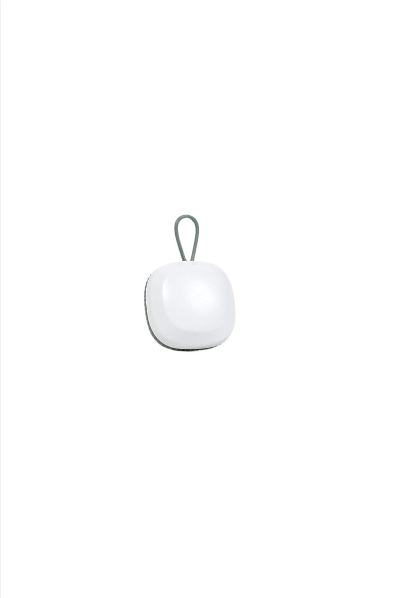 White soft gel massage shampoo comb with loop handle and smooth round head