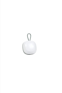 White soft gel massage shampoo comb with loop handle and smooth round head