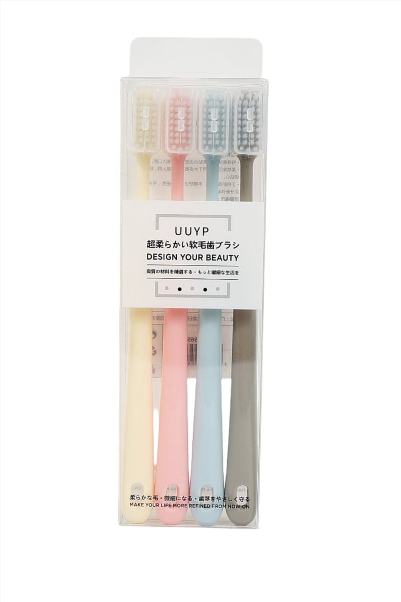 Soft Toothbrushes, 4 - Pack in Assorted Colors - MIDI