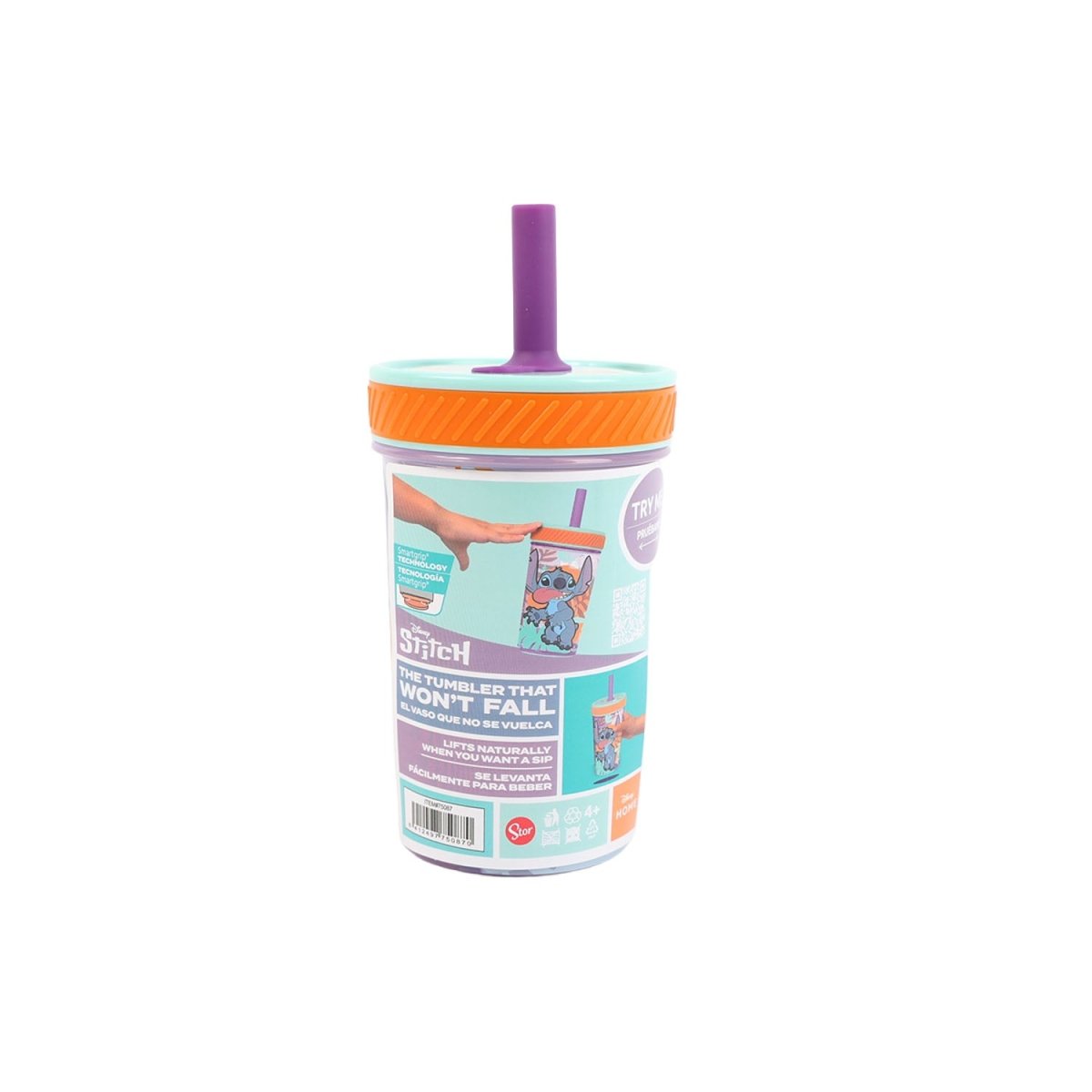 Stitch Silicone Straw Cup 370ml - MIDI