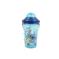 Turquoise kids cool mug with Stitch print and blue dome lid, no strap visible