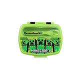 STOR Minecraft Lunch Box with Spoon & Fork Set – Creeper Design | Kids Snack Box - MIDI