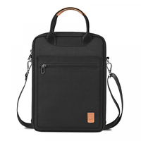 13-inch laptop bag with top handle, zip front pocket, and side shoulder strap
