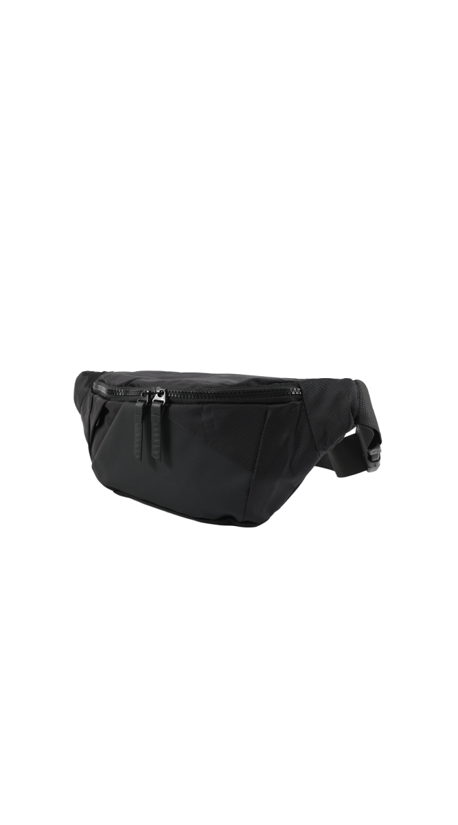 Stylish Black Waist Bag - MIDI
